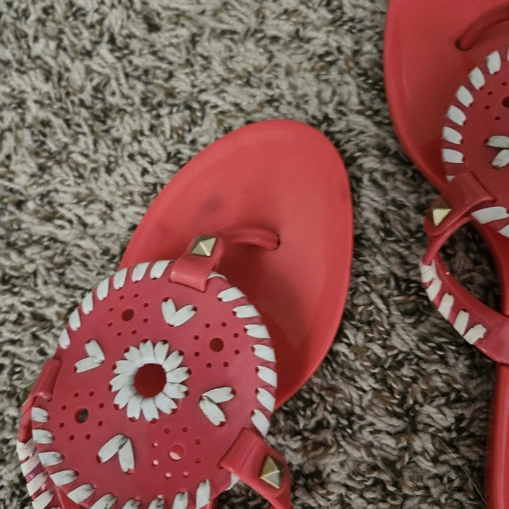 Jack Rogers Vibrant Pink Georgica Jelly Plastic Sandals 7
